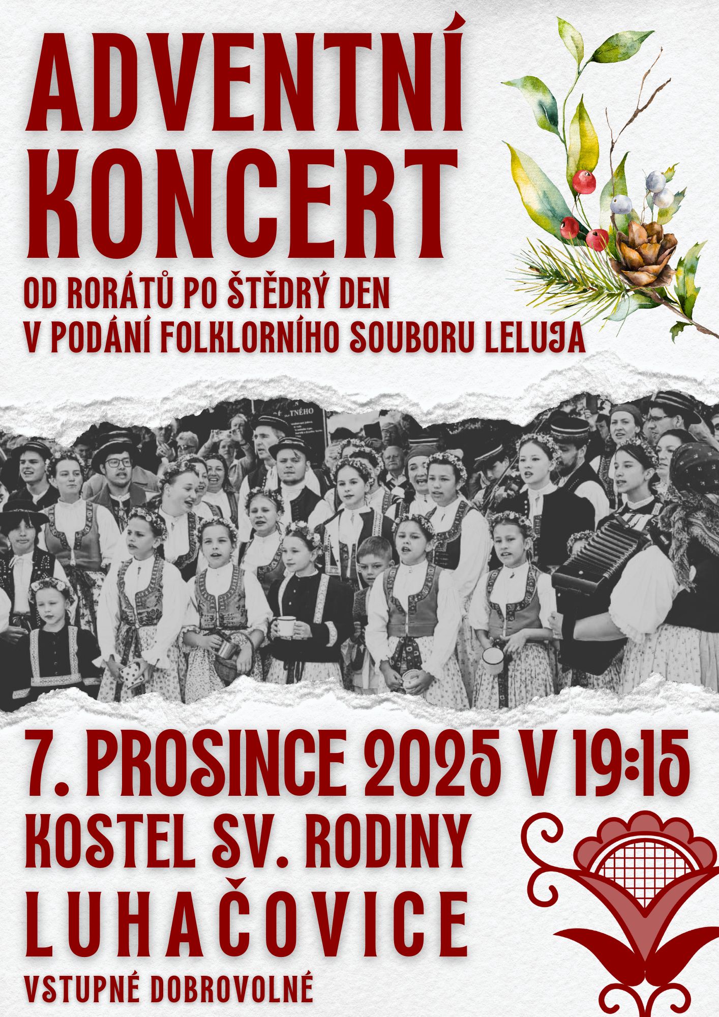 Adventní koncert od rorátů po Štědrý den v podání folklorního souboru Leluja