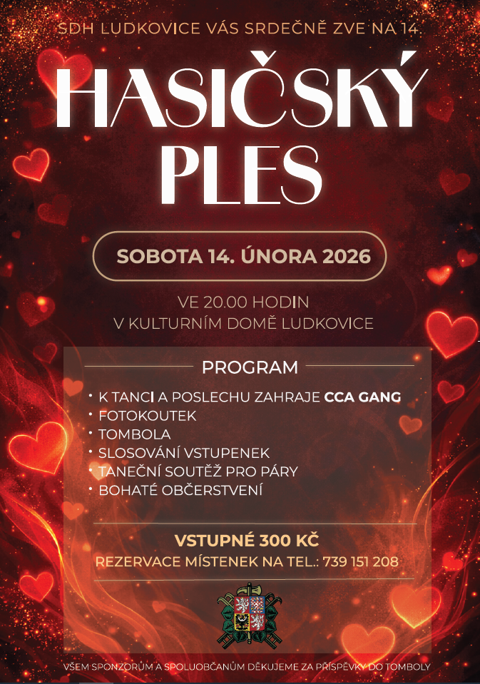 Hasičský ples v obci Ludkovice