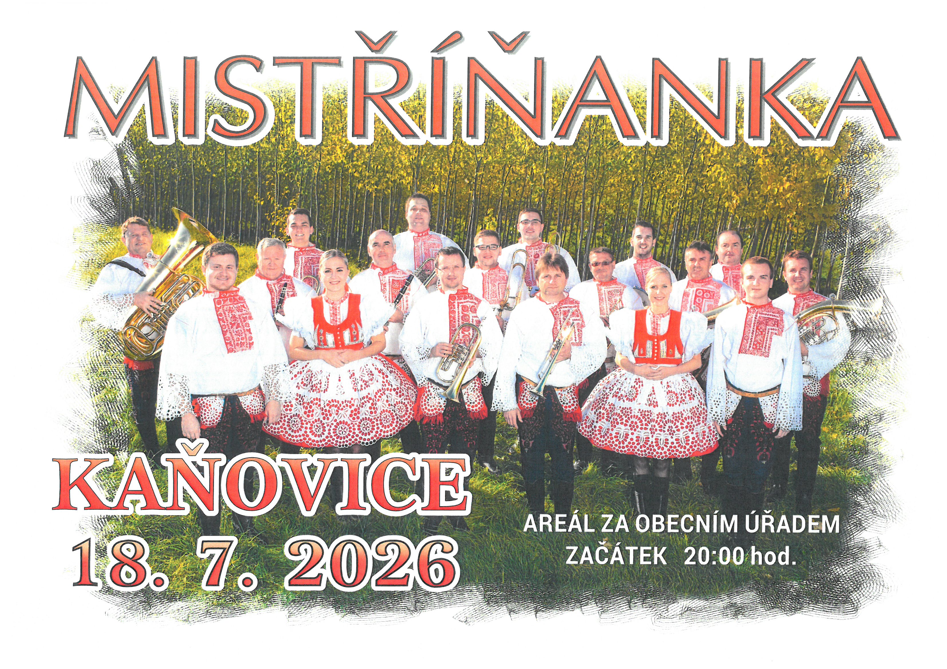 Taneční zábava DH Mistříňanka v obci Kaňovice