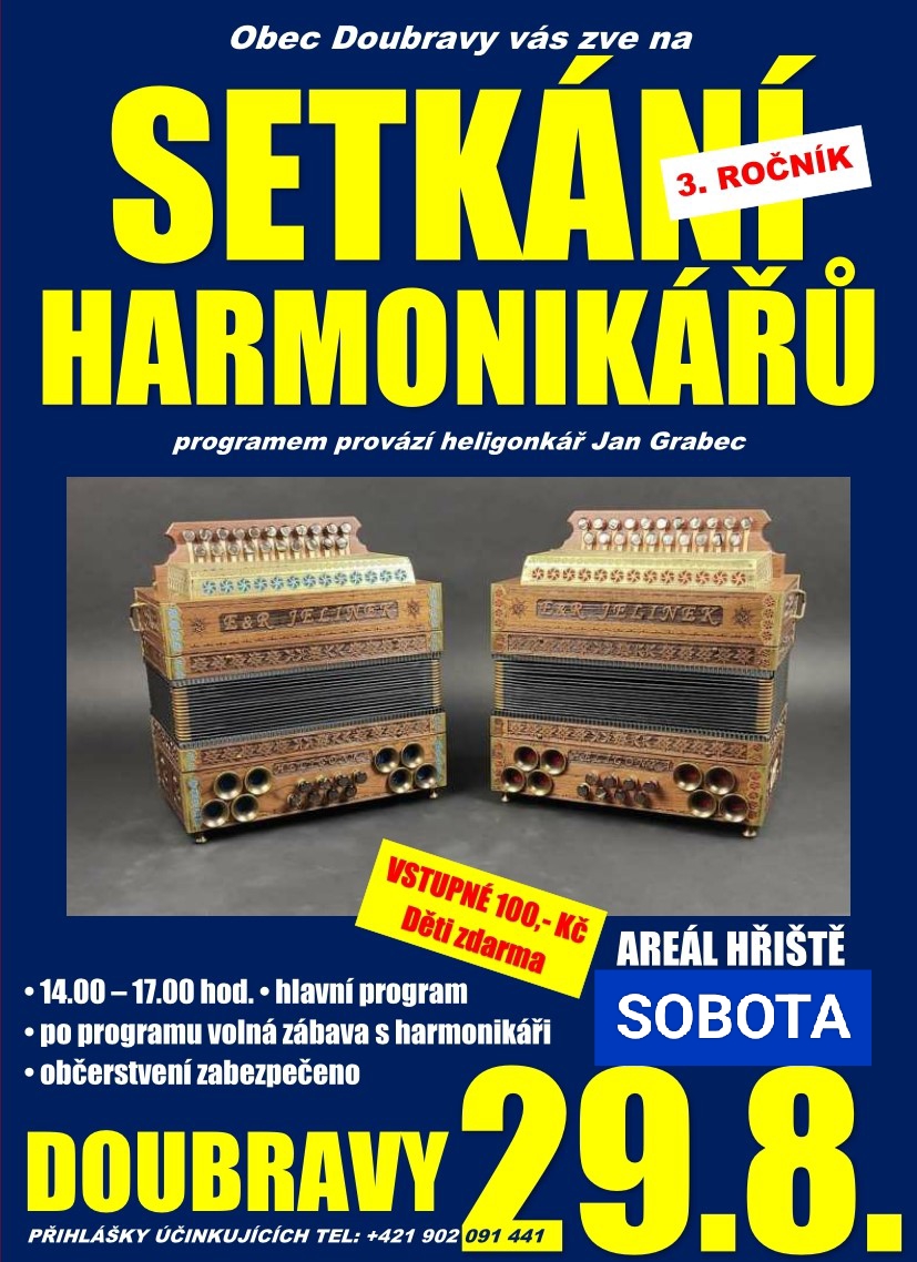 3. ročník Setkání harmonikářů 29.08.2026