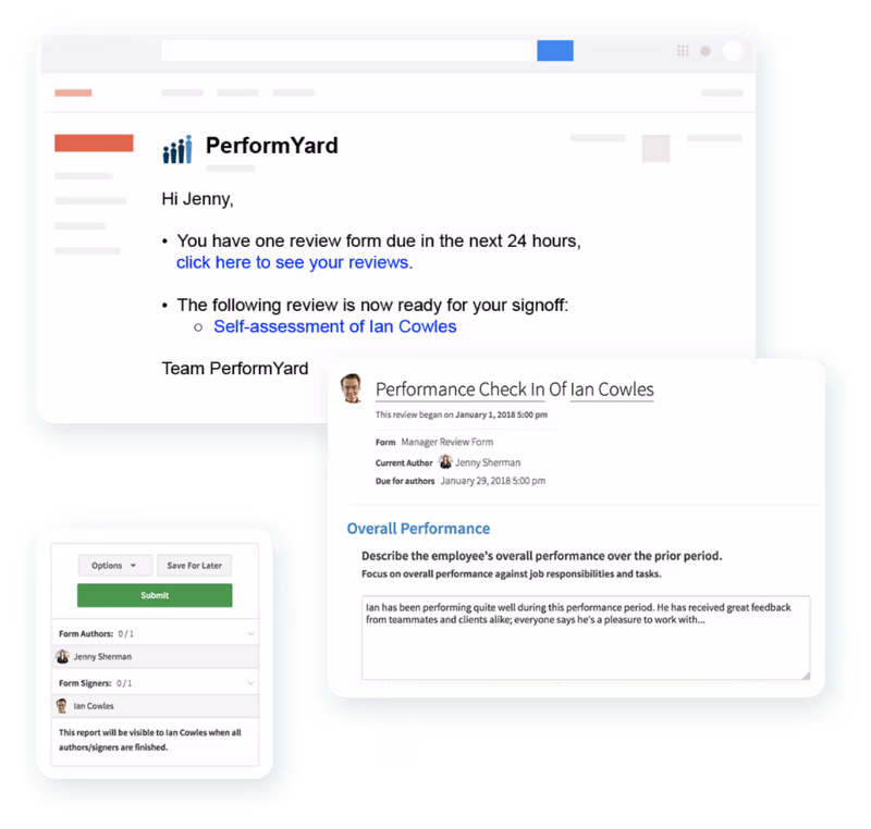 performance management system notifications