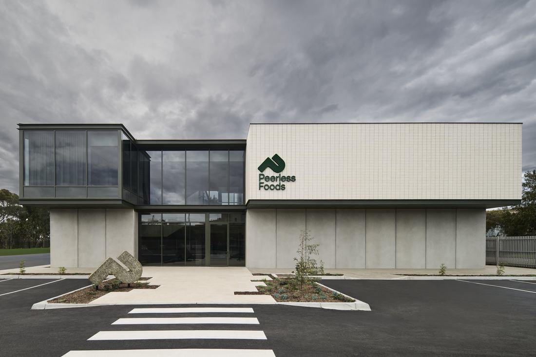 Peerless Holdings head office in Braybrook, a two-storey glazed and concrete building