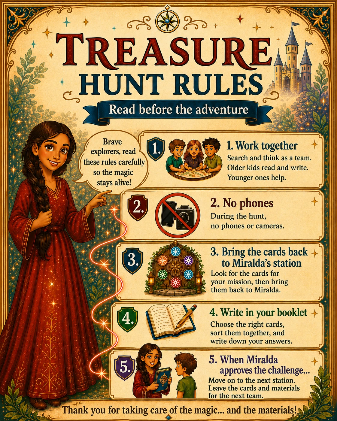 Treasure Hunt rules poster