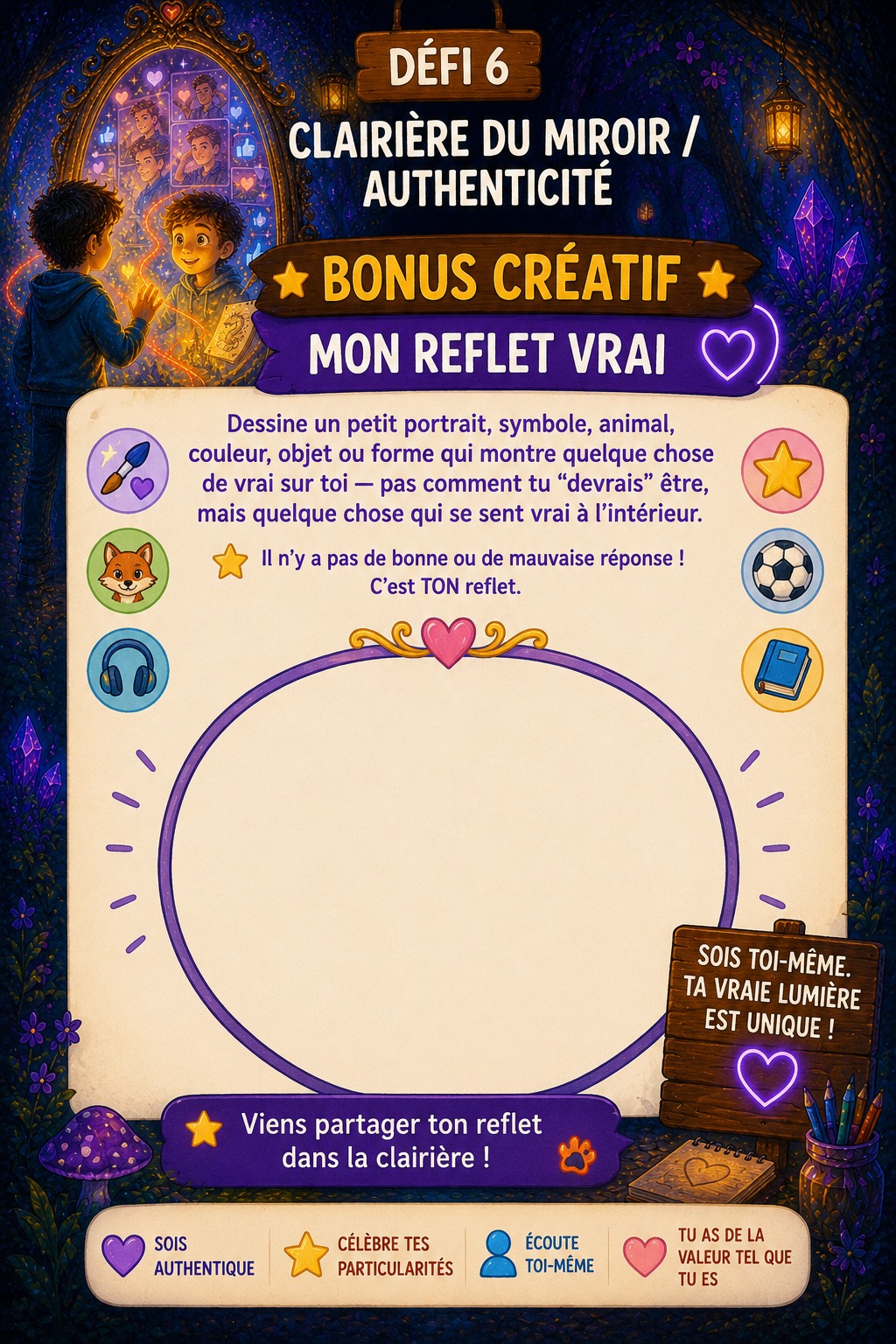 Bonus créatif activity for younger children