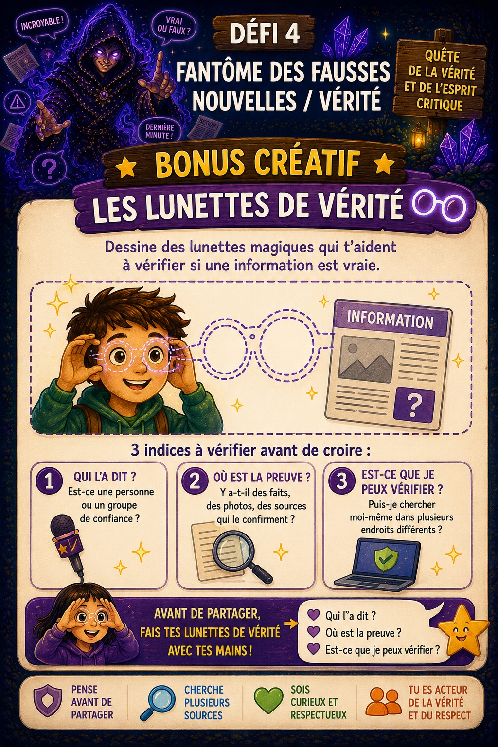 Bonus créatif activity for younger children