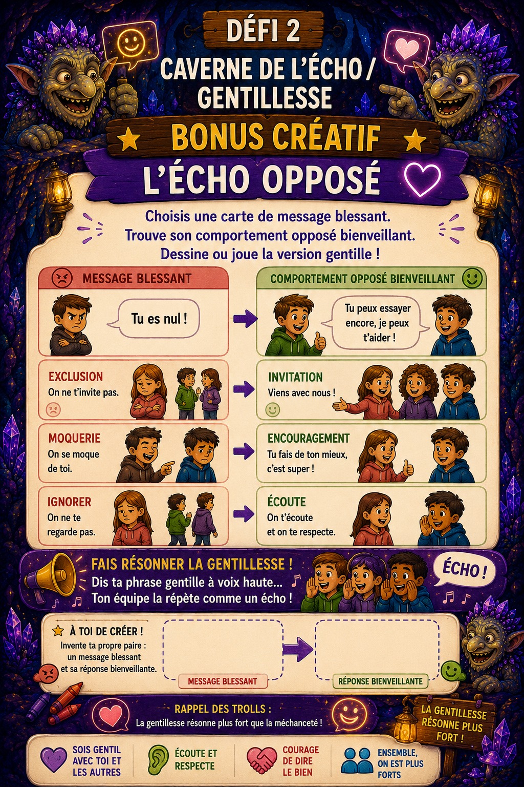 Bonus créatif activity for younger children