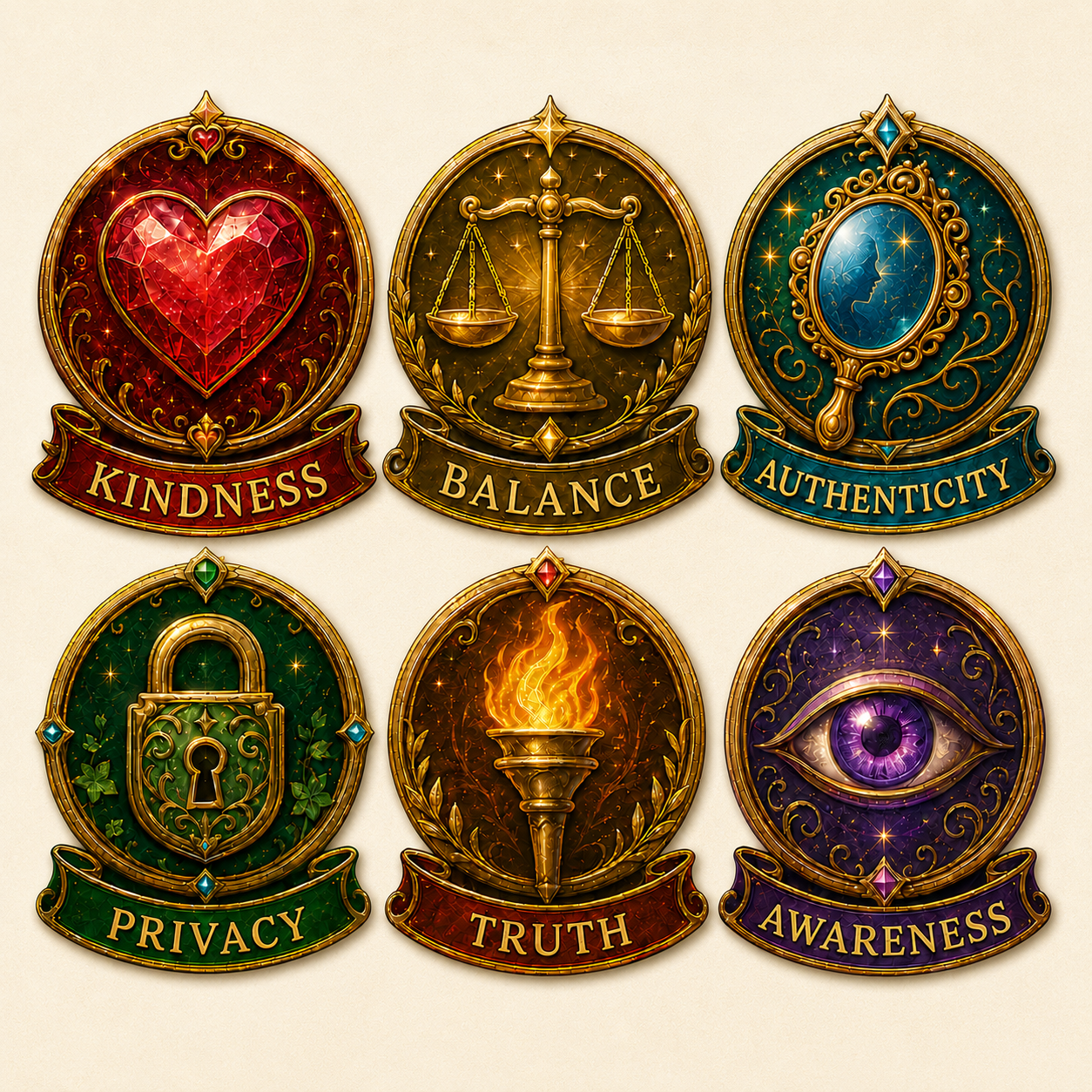 Six digital wisdom symbols