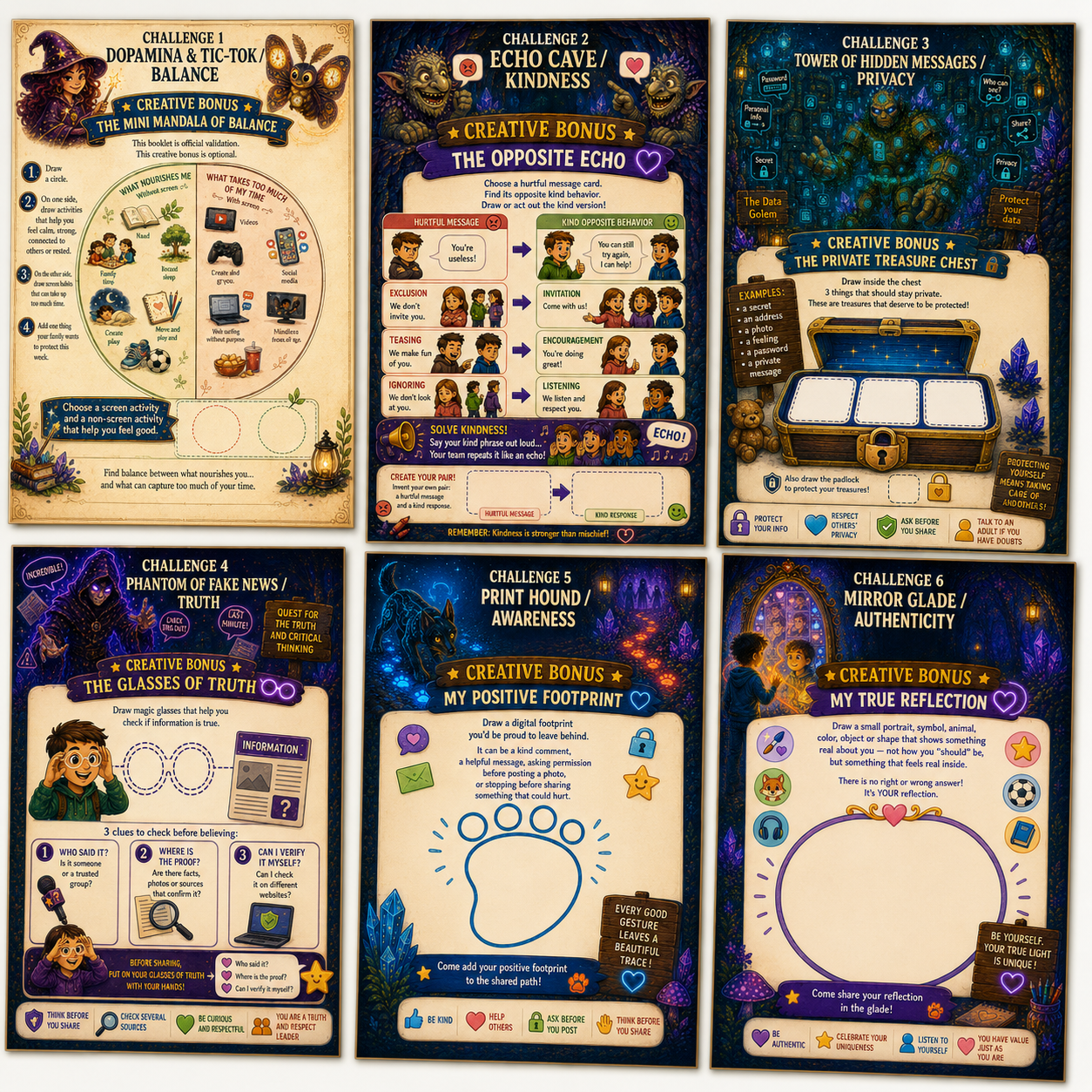 Creative bonus posters for younger children