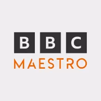 BBC Maestro logo with black blocks containing white letters B, B, C above orange text MAESTRO on a light background.