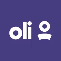 White 'oli' text with a stylized human icon on a purple background.