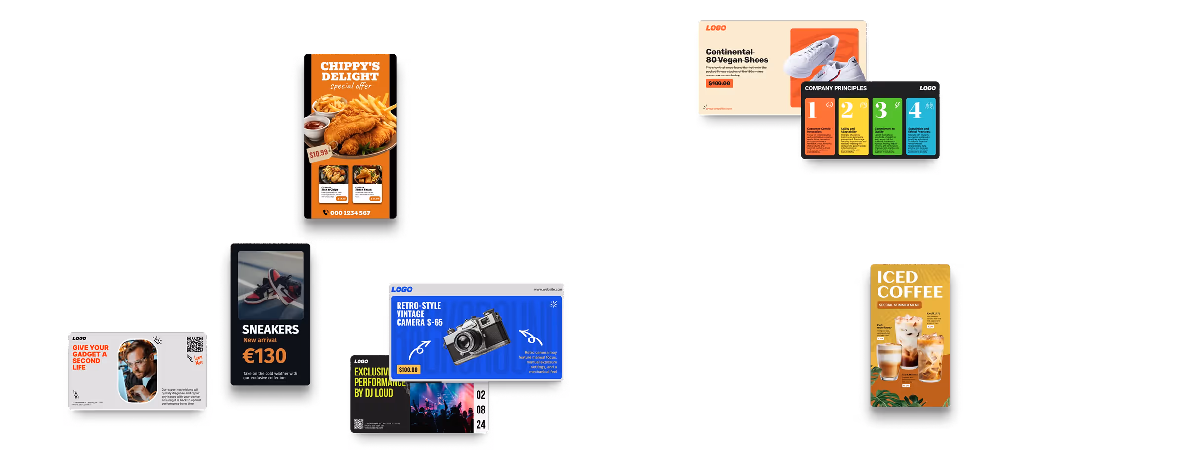 Digital signage AI Wizard templates