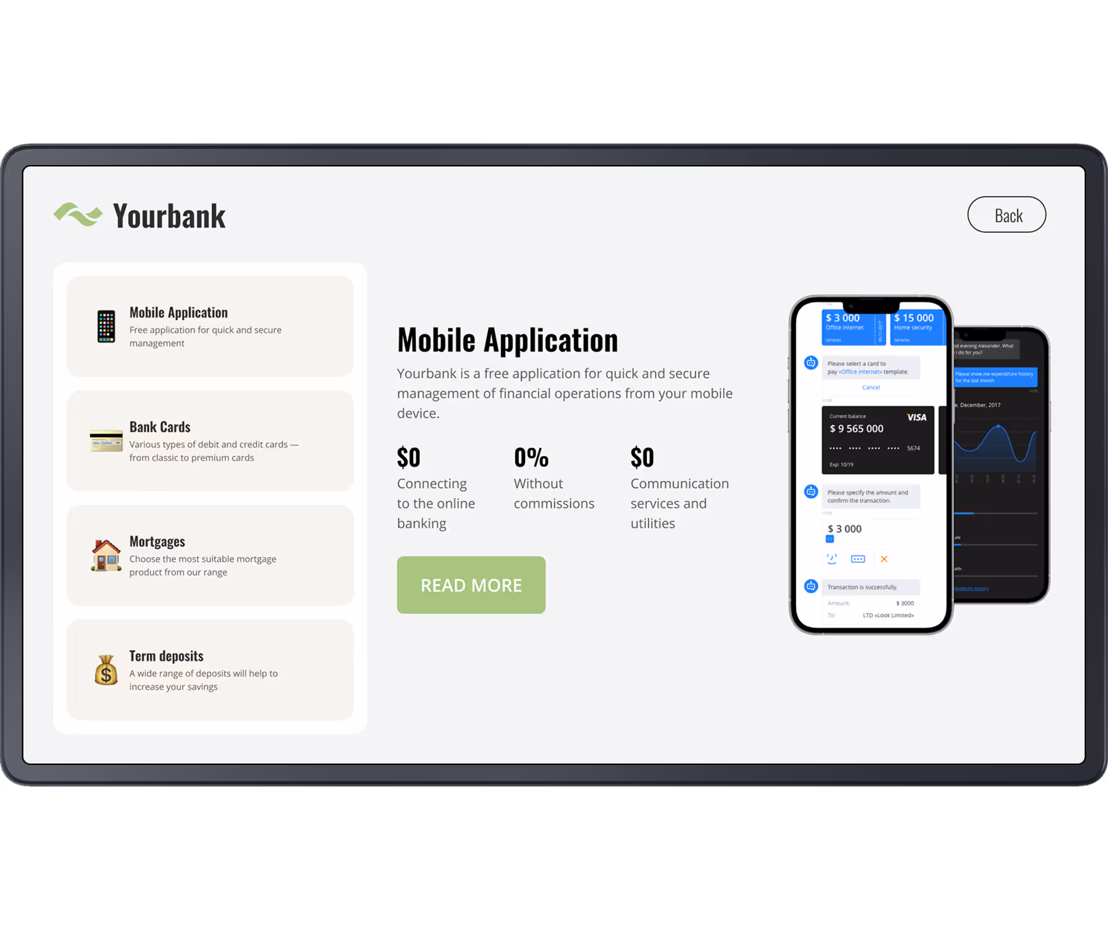 Banking Feature Interactive Scenarios