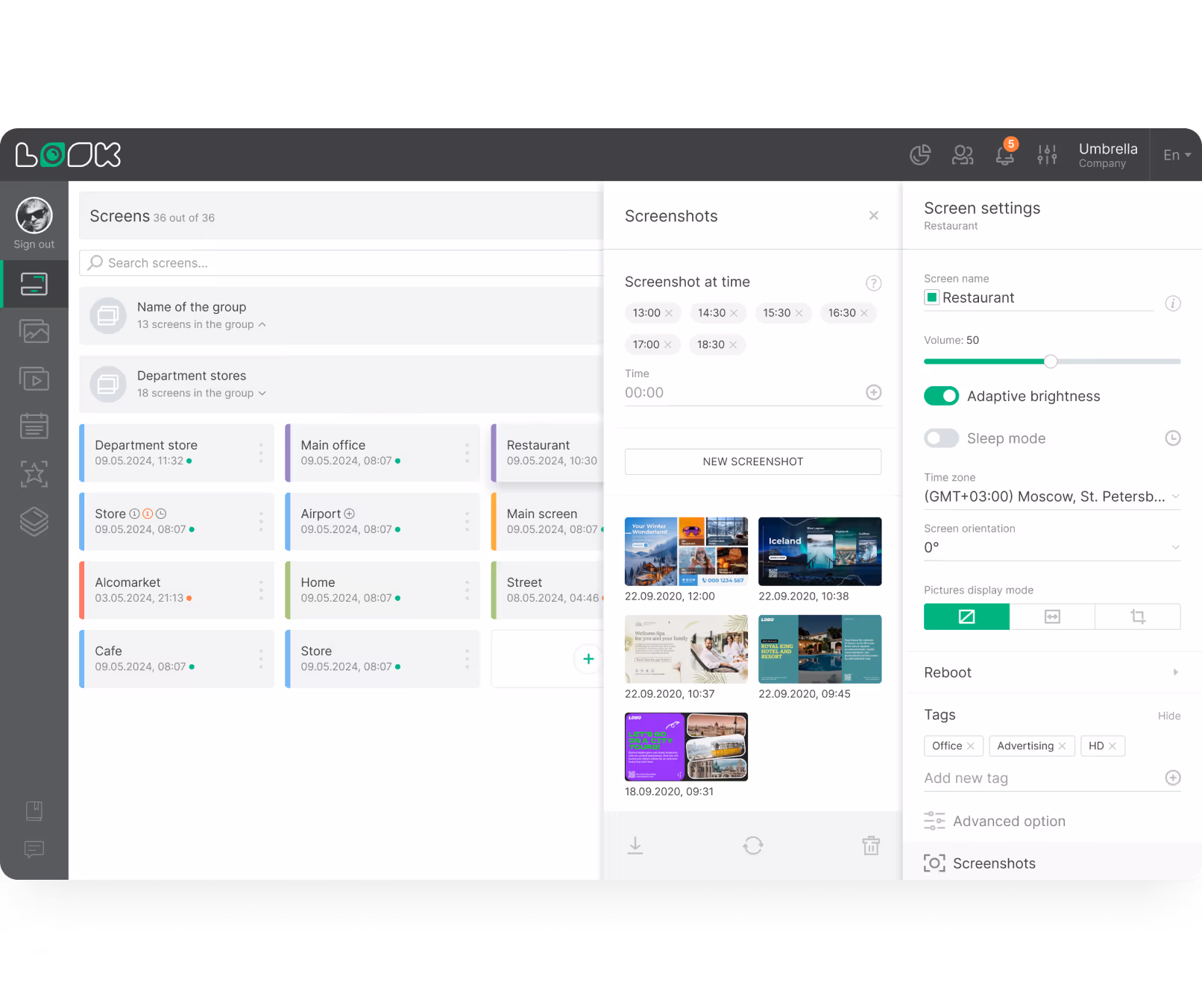 Proof-of-play Dashboard screenshot templates