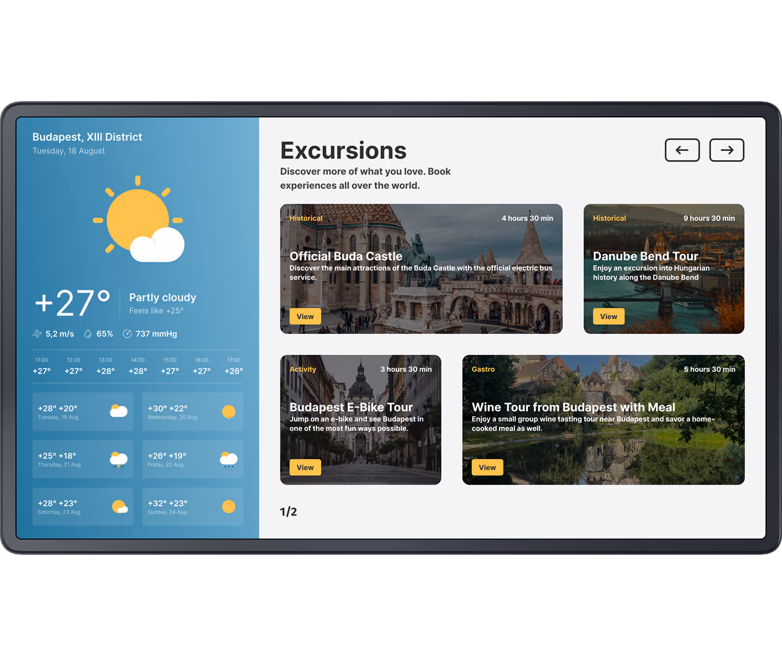 Interactive Scenarios Excursions Weather Dashboard