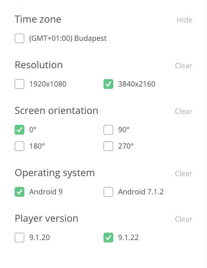 Screen Characteristics