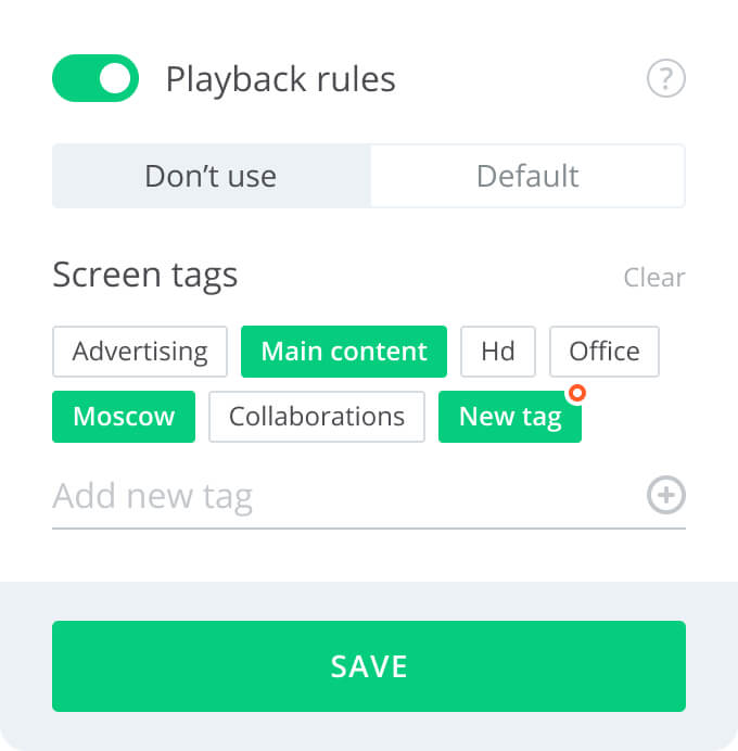 Playback Rules Settings