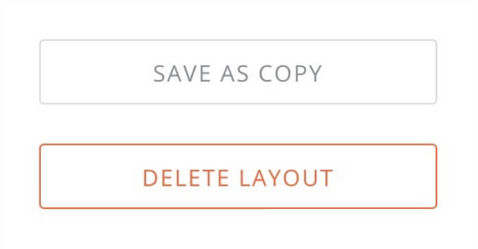 save or delete layout