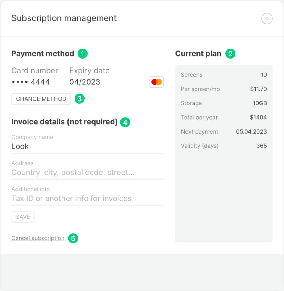 Subscription management