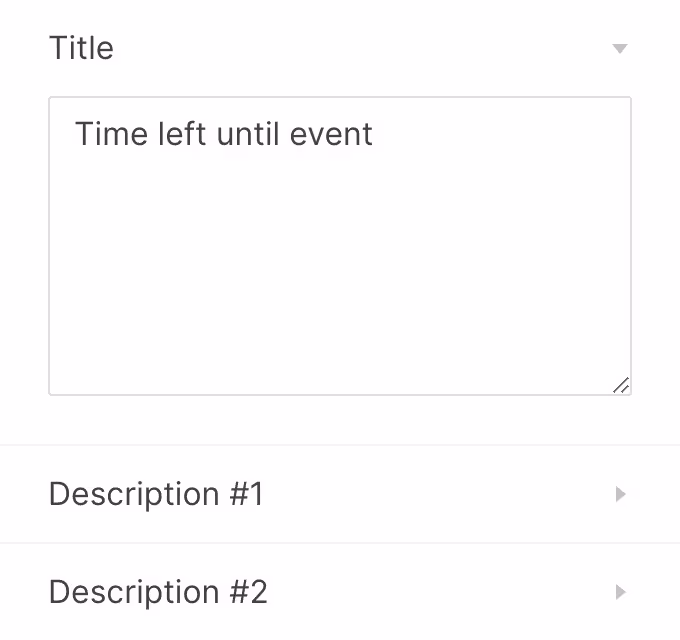 Countdown timer settings