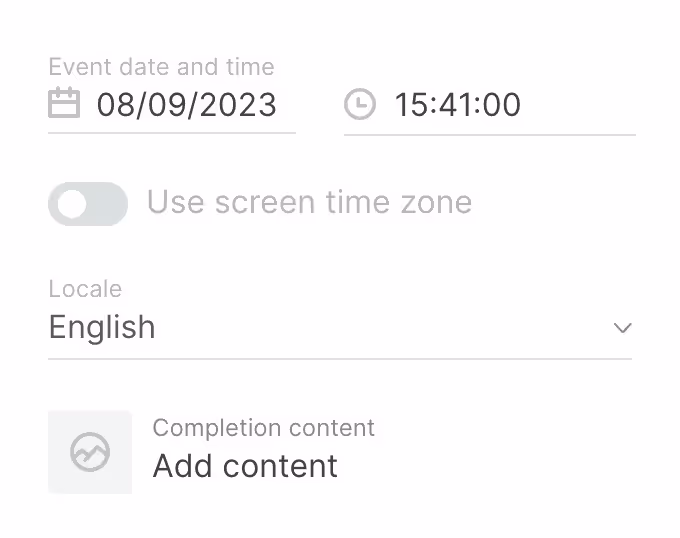 Countdown timer settings