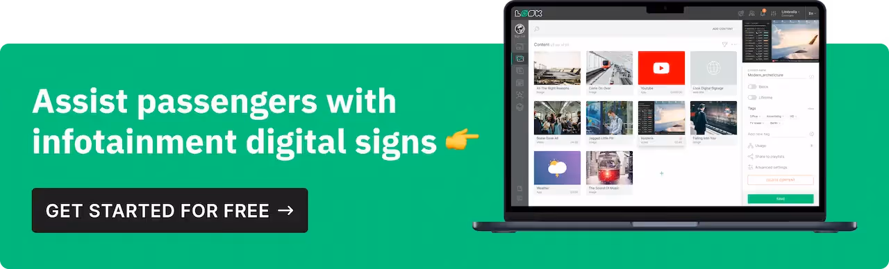 Try Look digital signage for trasportation