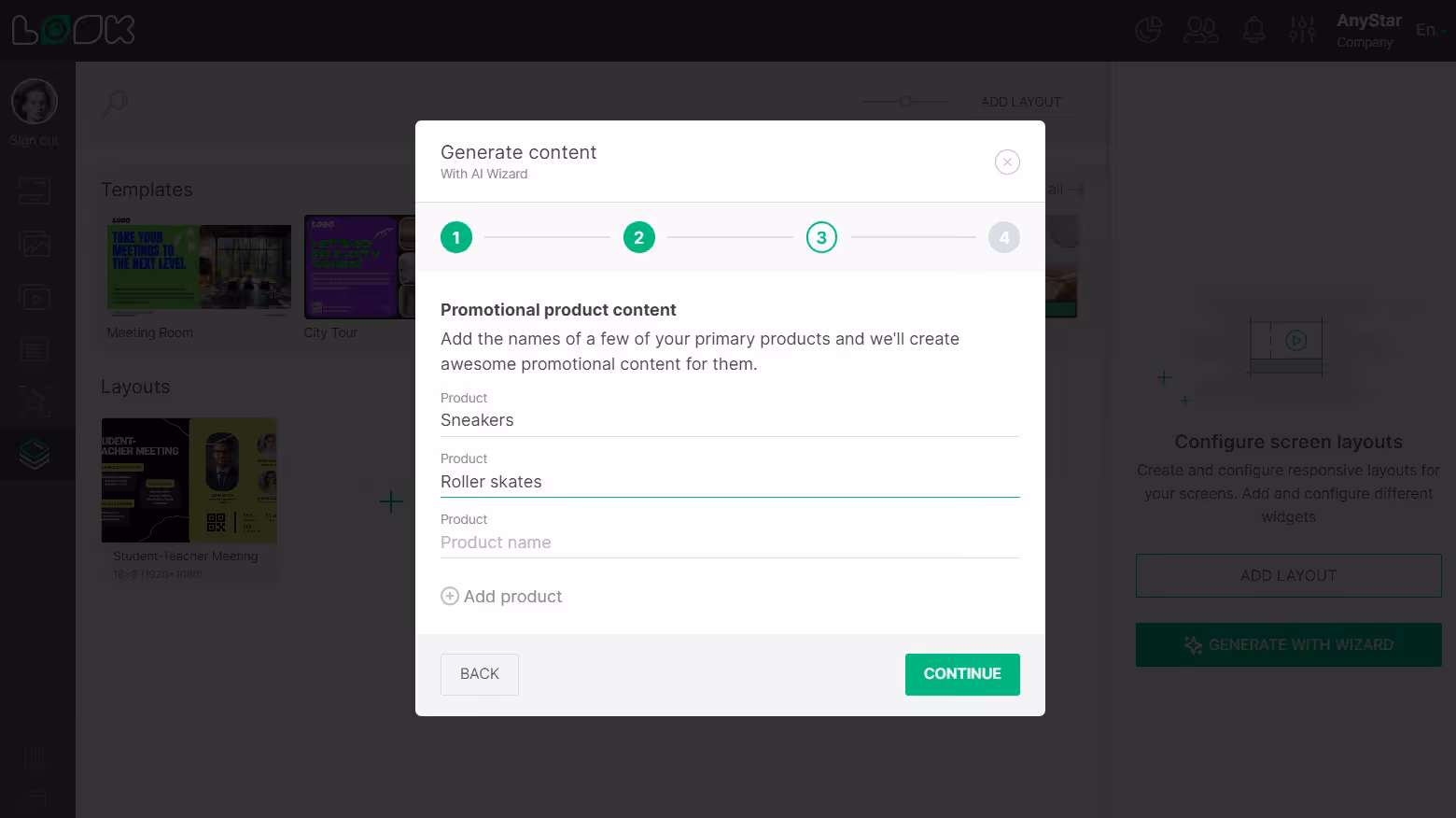Select the company product 