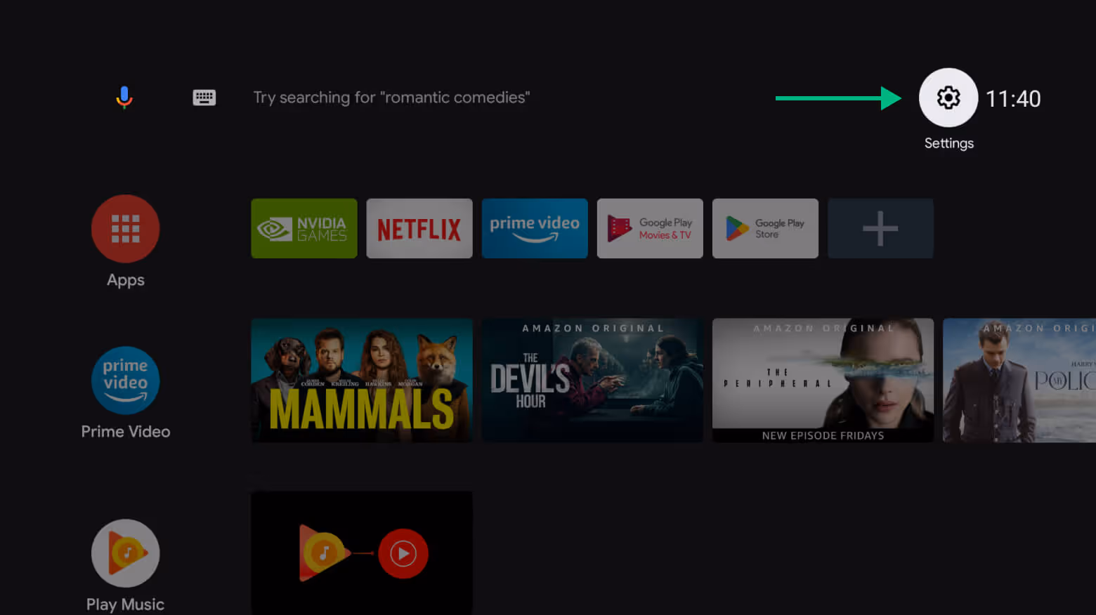 Android TV 11 settings
