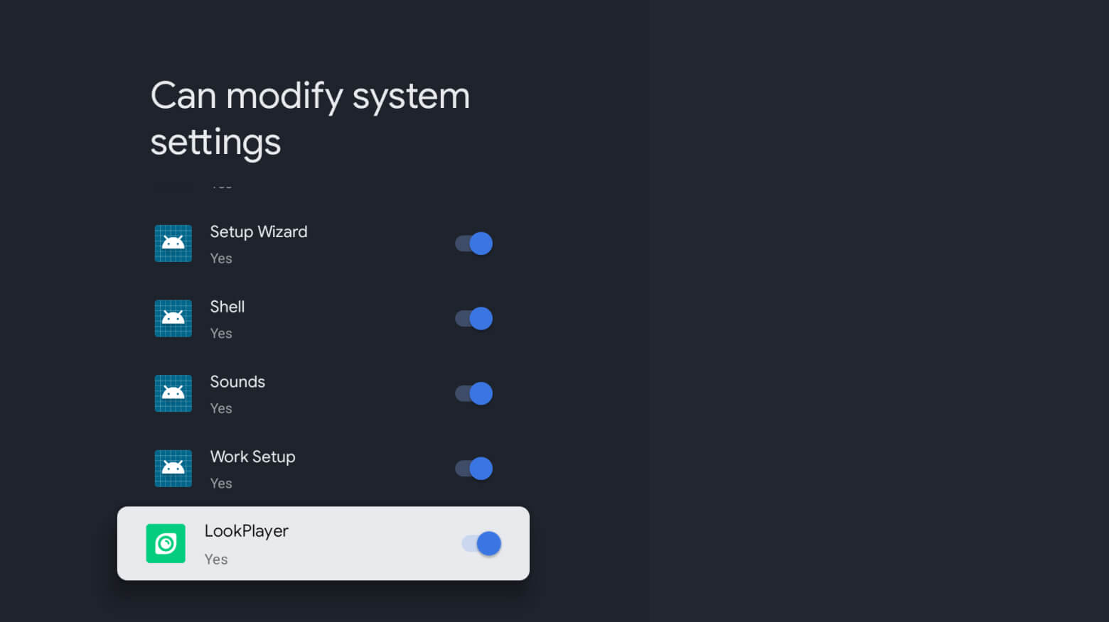 Modify system settings