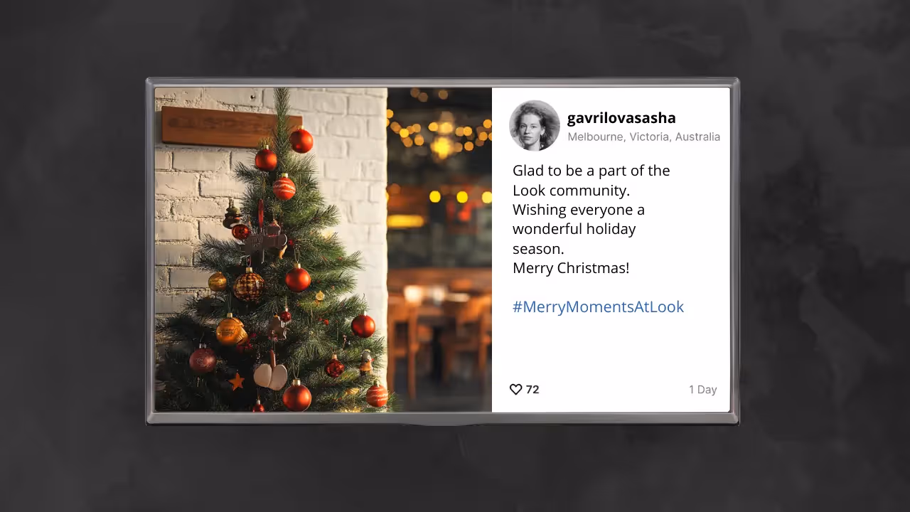 User-generated content from instagram on TV screen