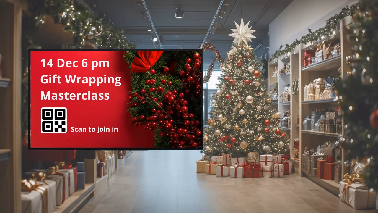 Festive content on the retail TV Screen