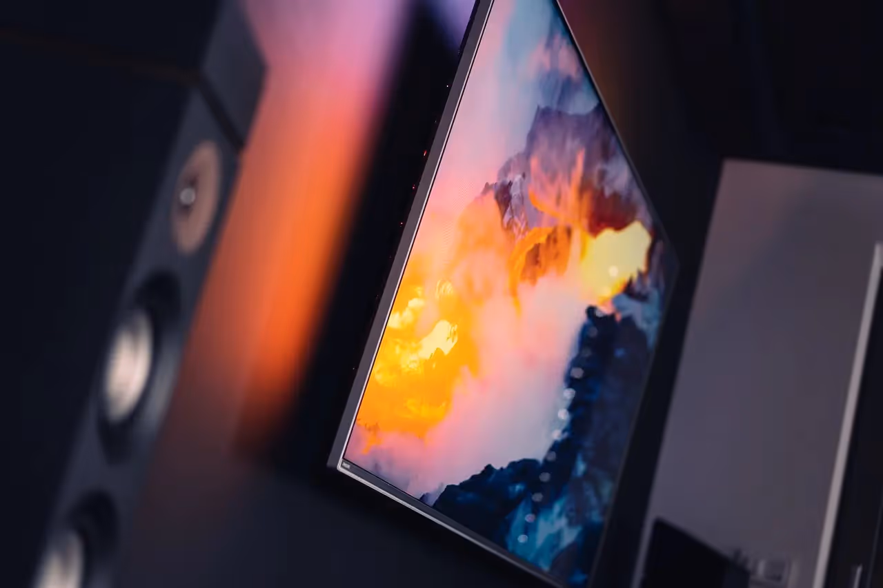 Bright TV on the wall