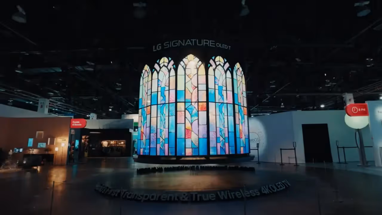 LG transparent oled TVs installation