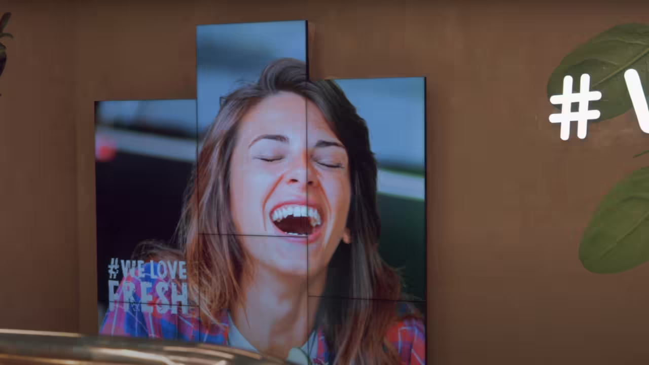 Video wall in the grocery