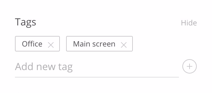 Screen tags