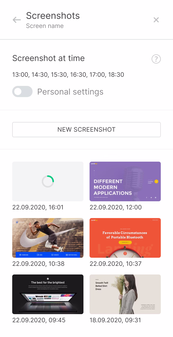 Screenshot for groups & personal settings