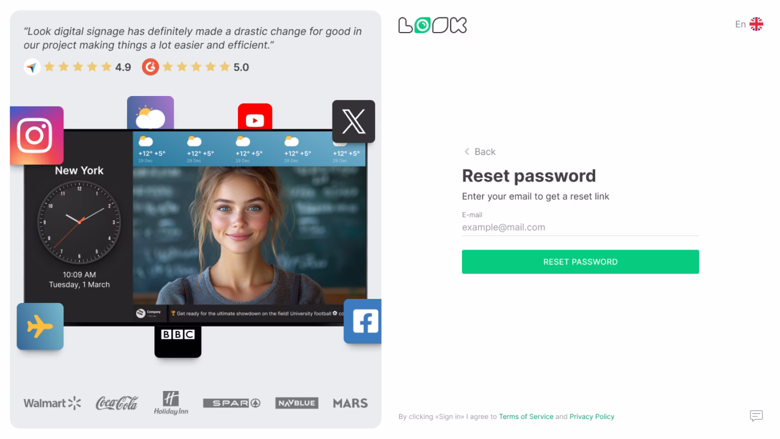 Reset password