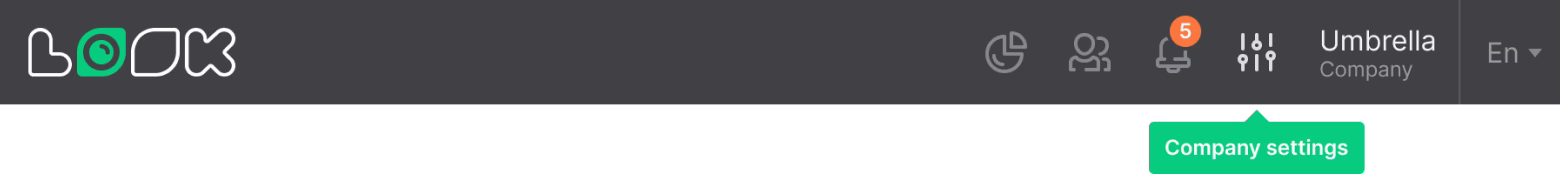 Company settings menu