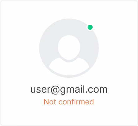 Unconfirmed user card