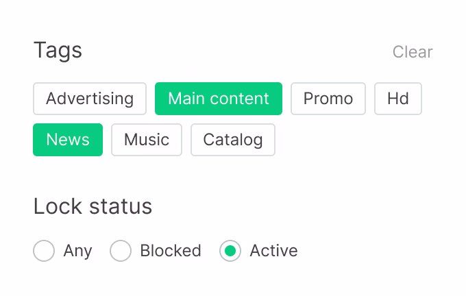 Content tags & Lock status