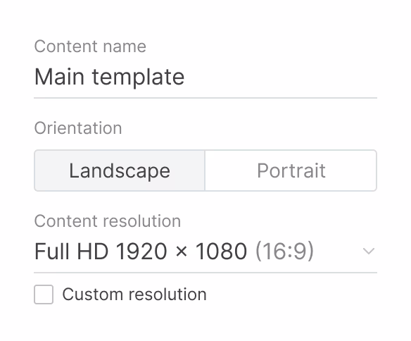 Content name and resolution