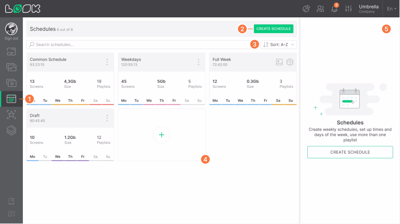 Schedule Interface