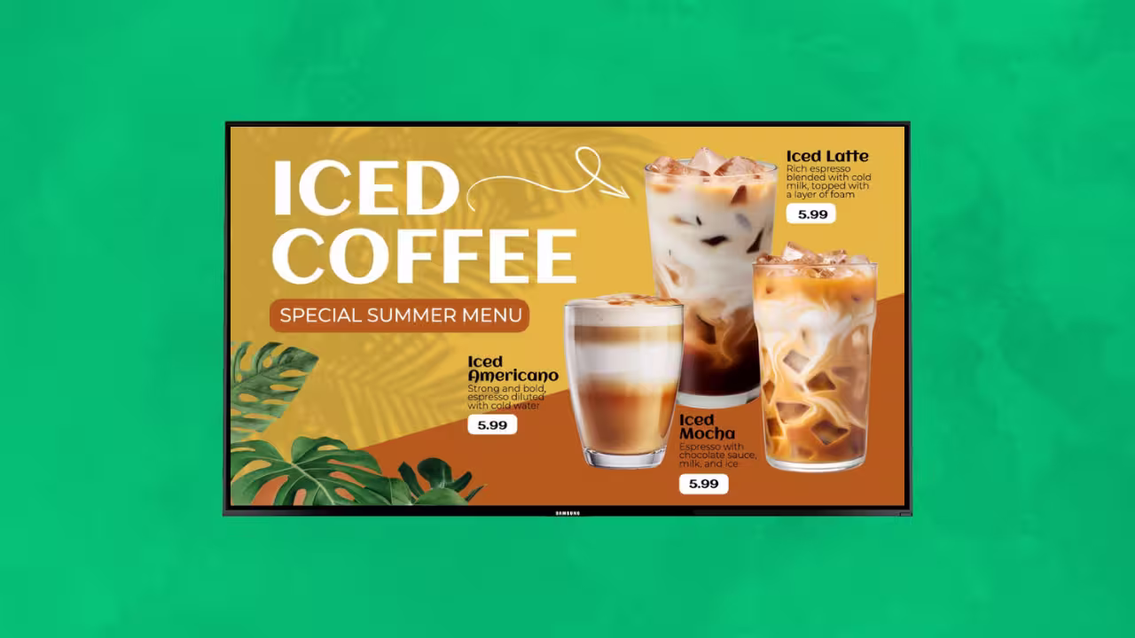 Coffee shop menu board template