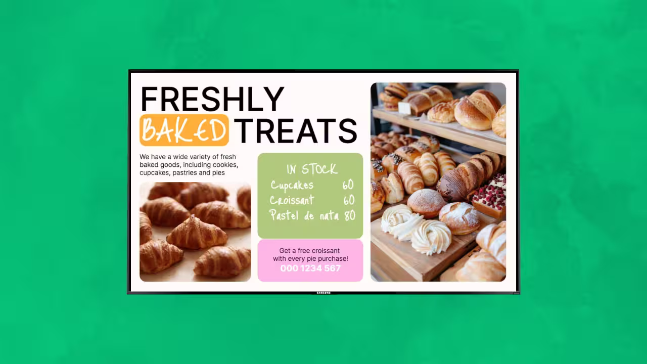 Bakery menu board template