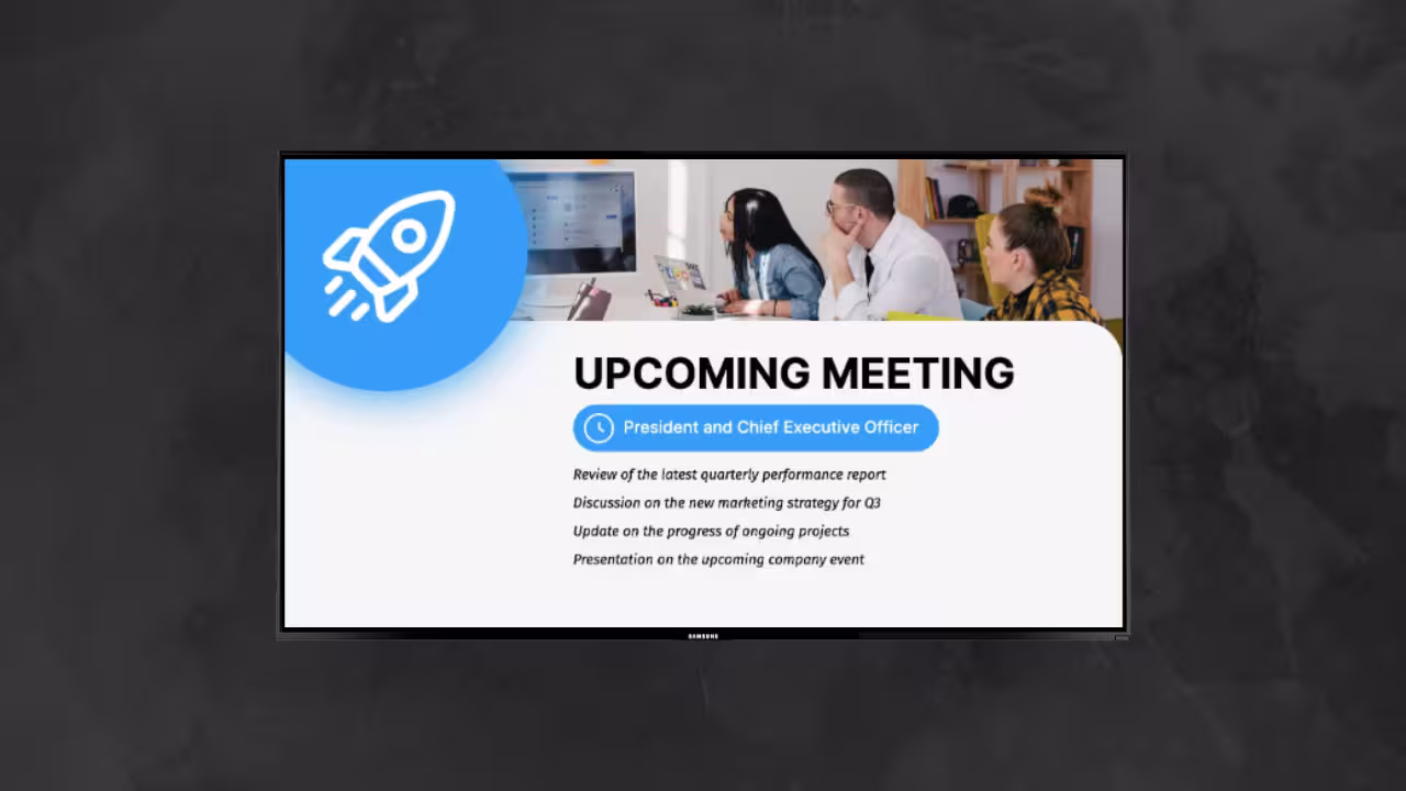 Corporate comms digital signage template