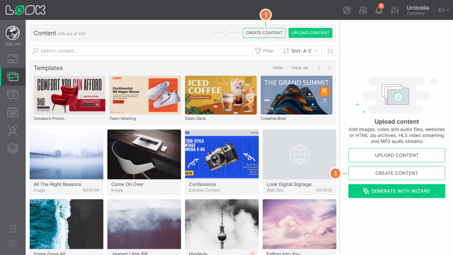 Create editable content