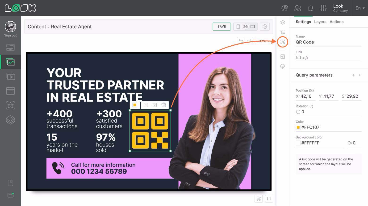 Content creator QR code interface
