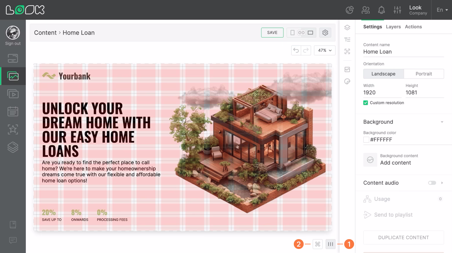 Content creator grid & shortcut