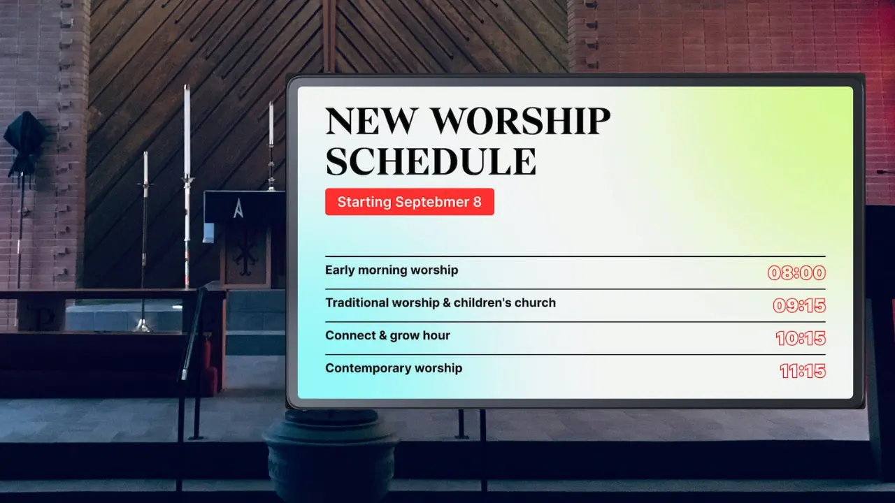 Church and Worship Digital Signage: Application Examples