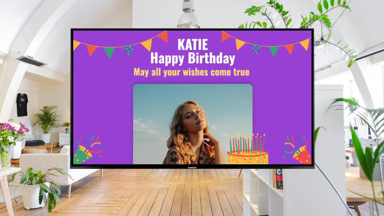Monthly Birthday digital signage content