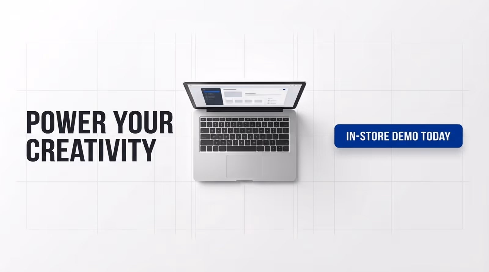 Minimalist infographic demonstrating the rule of three with a digital screen displaying a laptop, a headline, and a call to action, emphasizing clarity and balance.